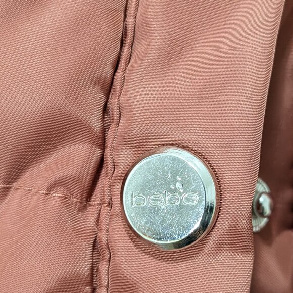 BEBE Women's Winter Coat Reversible Faux Fur Lined Anorak Parka Puffer Jacket - Picture 7 of 16